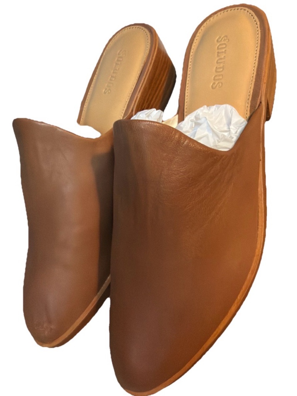 Soludos Women's Brown Leather Slip-On Mules - Picture 5 of 10